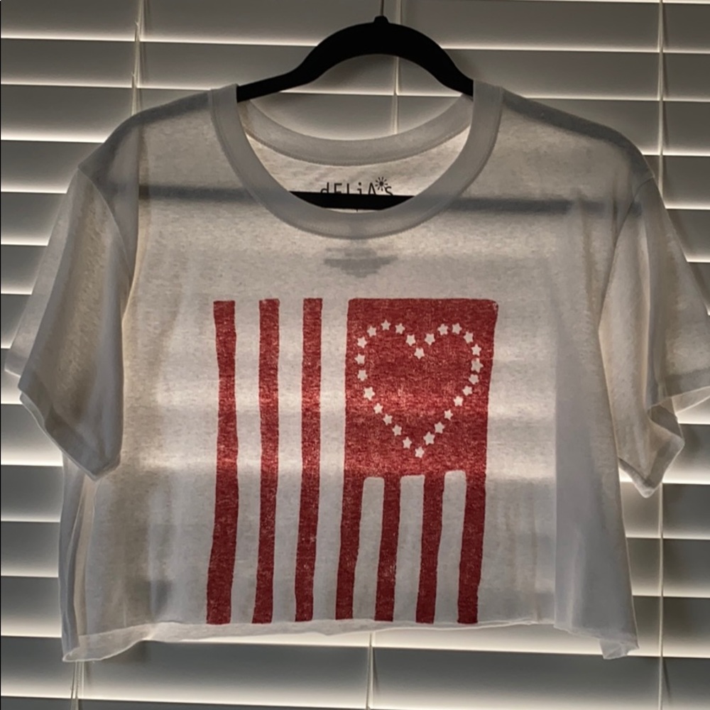 dELiA*s Flag Crop Top Size XL